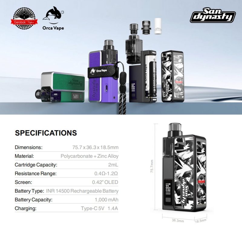 Orca vape 14500 動力電池 小海豚電池(2入)